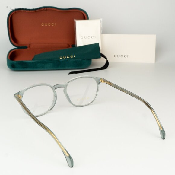 BRAND NEW Gucci GG0551O 014 Transparent Milky Light Grey Women Round Eyeglasses - Picture 8 of 8